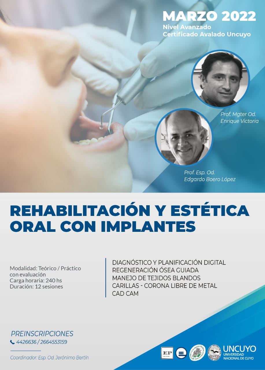 CURSO DE REHABILITACIÓN E IMPLANTES A CARGO DE LOS DRES BOERO EDGARDO Y VICTORIA ENRIQUE